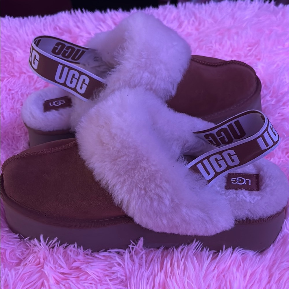 UGG Brown Fluffy Sandals